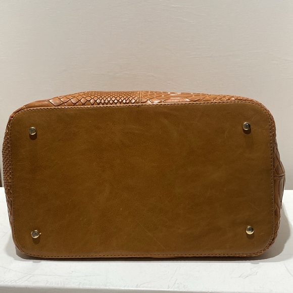 GASPY “Tracy” Large Tan (Burnt Caramel) Snakeskin Embossed Leather - Picture 8 of 16